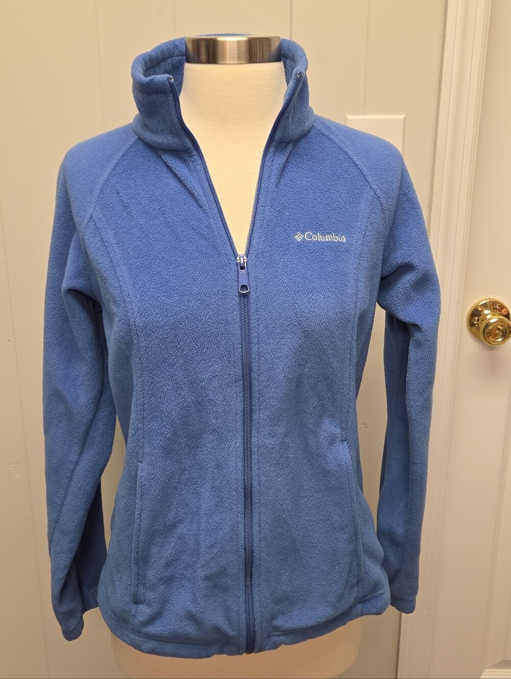 Columbia Benton Springs Women's Blue Full Zip Jacket w/ Zipped Pockets Size S
